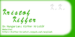 kristof kiffer business card