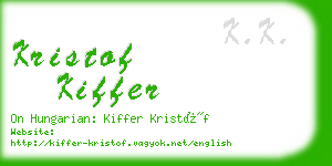 kristof kiffer business card